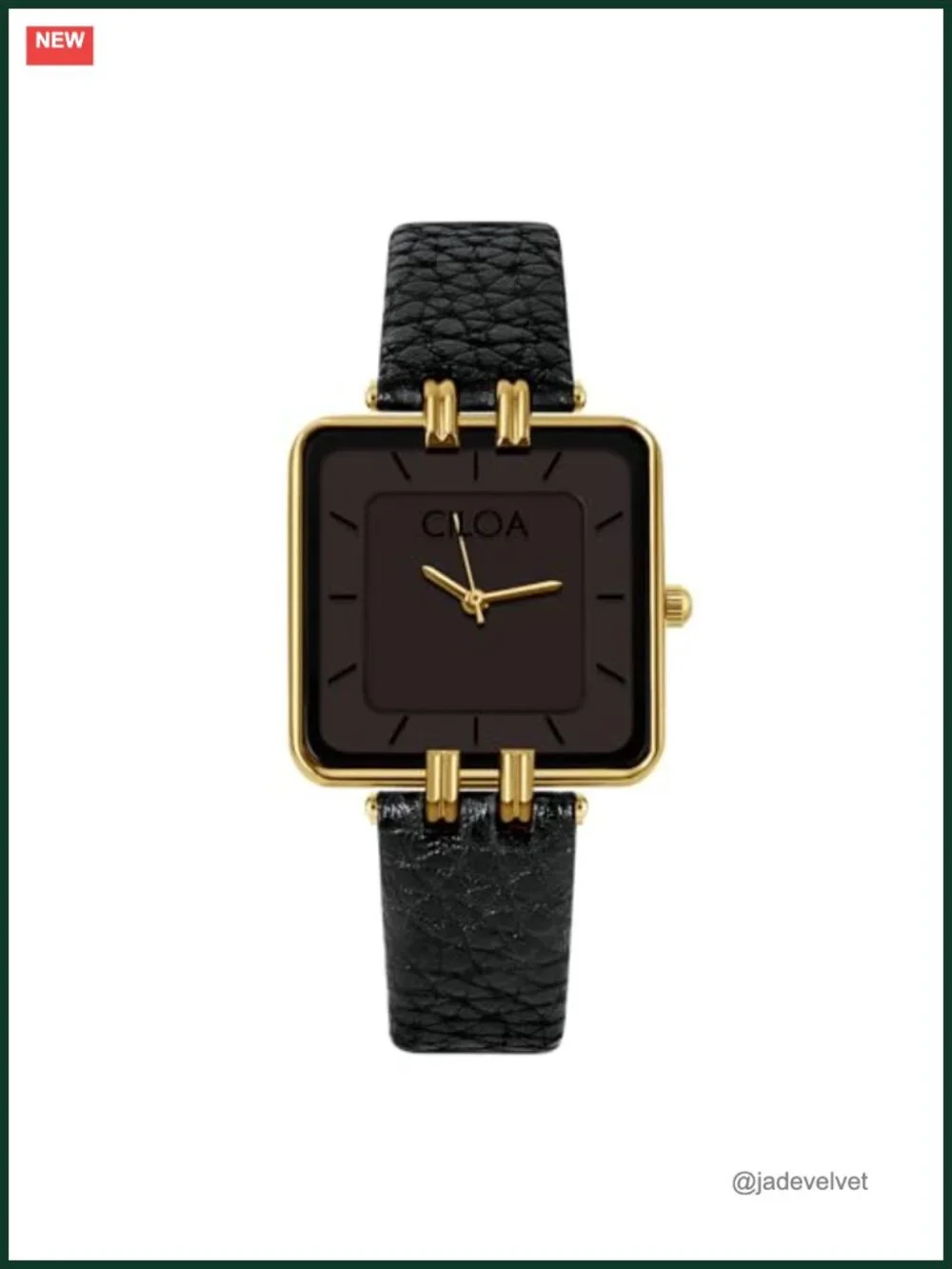 Women's Leather Strap Watch Dainty Elegant Gold Square Watch Classic Casual
